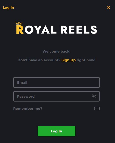 royal reels account login